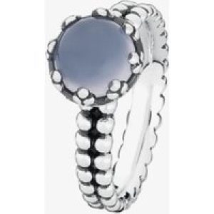 Spinning Silver Moon Round Milky Cubic Zirconia Ring 80014