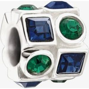 Chamilia Green and Blue Circle and Square Crystal Bead 2083-0405