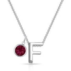 Preliminary F Necklace with Birthstone Appeal Created with Zircondia® Crystals