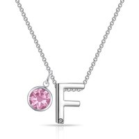 Preliminary F Necklace with Birthstone Appeal Created with Zircondia® Crystals - Image 2