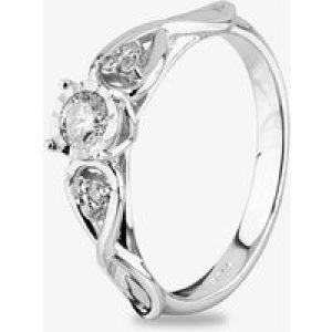 9ct White Gold 0.25ct Diamond Crossover Ring THR28182-25 P