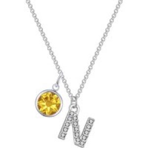 Pave Preliminary N Necklace with Birthstone Allure Created with Zircondia® Crystals