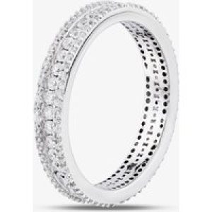 Silver Cubic Zirconia Full Eternity Band Ring OJR0228 Q