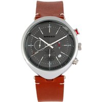 Breed Mens Tempest Chronograph Leather-Band Watch w/Date - Grey/Brown Stainless Steel - One Size - Image 2