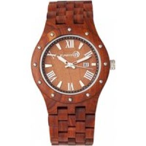 Earth Wood Unisex Inyo Bracelet Watch w/Date – Red – One Size