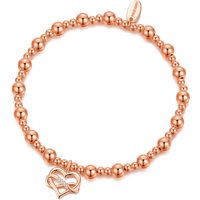 Rose Gold Plated Infinity Heart Beaded Stretch Bracelet - Image 2