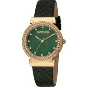 Roberto Cavalli Womens RC5L039L0025 Women Quartz Stainless Steel Dark Green Leather 5 ATM 32 mm – One Size