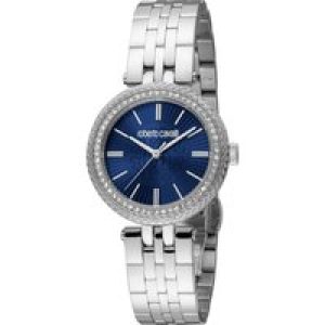 Roberto Cavalli Womens RC5L031M0055 Women Quartz Dark Blue Stainless Steel 5 ATM 30 mm Watch – One Size