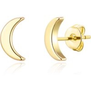 Gold Plated Moon Stud Earrings