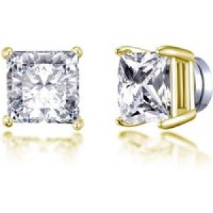 Gold Plated Sq. Magnetic Clip On Stud Earrings Created with Zircondia® Crystals