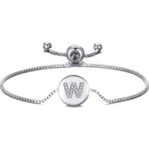 Preliminary Friendship Bracelet Letter W Created with Zircondia® Crystals