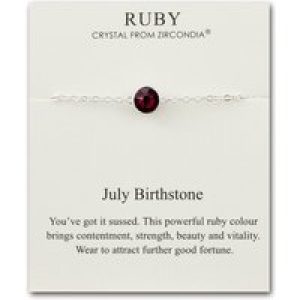 July (Ruby) Birthstone Anklet Created with Zircondia® Crystals