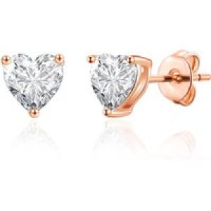 Rose Gold Plated Middle Earrings Created with Zircondia® Crystals