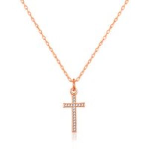 Rose Gold Plated Pave Crystal Pass Necklace Created with Zircondia® Crystals