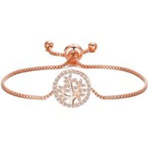 Rose Gold Plated Tree of Life Bracelet Created with Zircondia® Crystals