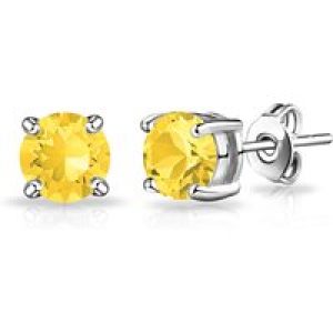 Yellow Stud Earrings Created with Zircondia® Crystals