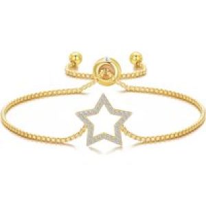 Gold Plated Star Friendship Bracelet Created with Zircondia® Crystals