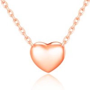 Rose Gold Plated Puffed Heart Necklace
