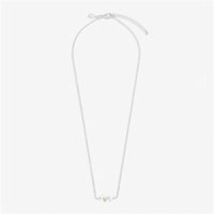 Joma Silver Halo Pearl Cubic Zirconia & Pearl Cluster Necklace