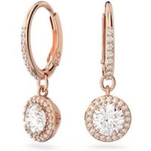 Swarovski Constella Rose Gold Halo Drop Earrings