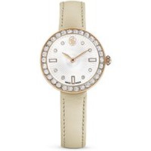 Swarovski Certa Rose Gold Swiss Made Beige Leather-based Bracelet Watch