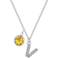 Pave Preliminary V Necklace with Birthstone Attraction Created with Zircondia® Crystals - Image 2