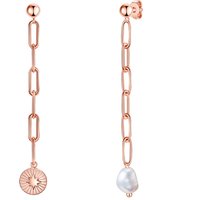 Valero Pearls Womens Feminine Chrome steel Earring - Rose Gold Stainless Metal (archived) - One Dimension - Image 2