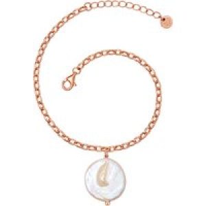 Glanzstücke München Womens Bracelet sterling silver rose gold freshwater cultured pearl white – Size 20 cm