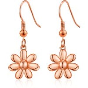 Rose Gold Plated Daisy Drop Earrings