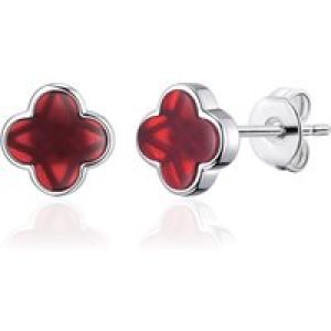 Carnelian Gemstone Clover Earrings
