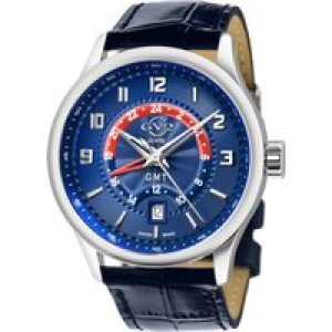 Gevril GV2 Mens Giromondo Blue Dial Calfskin Leather-based Watch – One Measurement