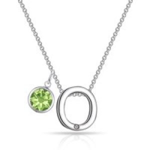 Preliminary O Necklace with Birthstone Attraction Created with Zircondia® Crystals