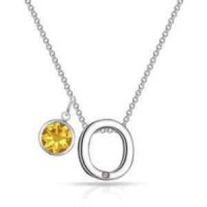 Preliminary O Necklace with Birthstone Attraction Created with Zircondia® Crystals