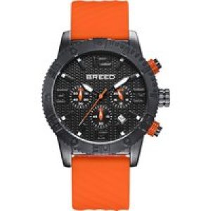 Breed Mens Double Agent Chronograph Watch with Date – Black/Brown Stainless Steel – One Size