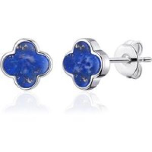 Lapis Gemstone Clover Earrings