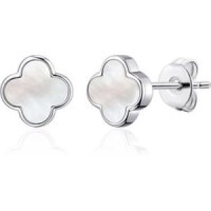 Mom of Pearl Gemstone Clover Earrings