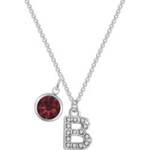 Pave Preliminary B Necklace with Birthstone Attraction Created with Zircondia® Crystals