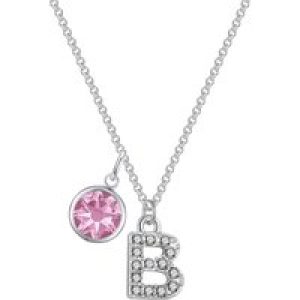 Pave Preliminary B Necklace with Birthstone Attraction Created with Zircondia® Crystals