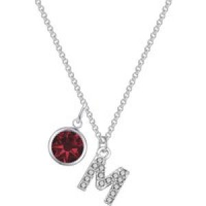 Pave Preliminary M Necklace with Birthstone Appeal Created with Zircondia® Crystals