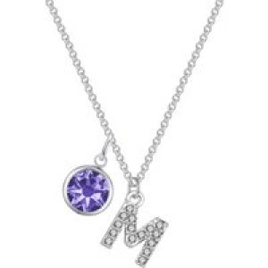 Pave Preliminary M Necklace with Birthstone Allure Created with Zircondia® Crystals