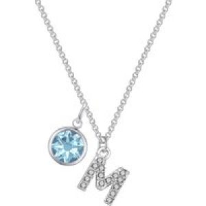 Pave Preliminary M Necklace with Birthstone Attraction Created with Zircondia® Crystals