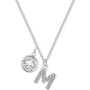 Pave Preliminary M Necklace with Birthstone Allure Created with Zircondia® Crystals