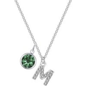 Pave Preliminary M Necklace with Birthstone Attraction Created with Zircondia® Crystals