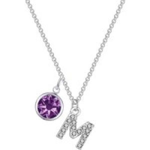 Pave Preliminary M Necklace with Birthstone Appeal Created with Zircondia® Crystals