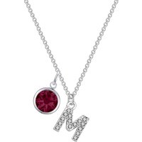 Pave Preliminary M Necklace with Birthstone Appeal Created with Zircondia® Crystals - Image 2
