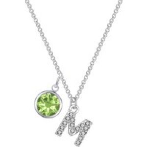 Pave Preliminary M Necklace with Birthstone Appeal Created with Zircondia® Crystals