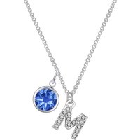 Pave Preliminary M Necklace with Birthstone Appeal Created with Zircondia® Crystals - Image 2
