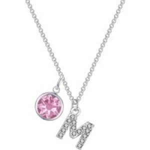 Pave Preliminary M Necklace with Birthstone Allure Created with Zircondia® Crystals