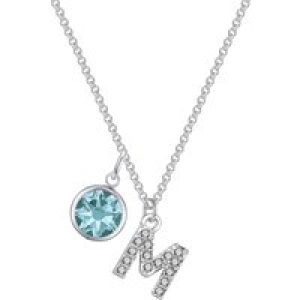 Pave Preliminary M Necklace with Birthstone Attraction Created with Zircondia® Crystals