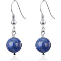 Lapis Gemstone Spherical Drop Earrings - Image 2
